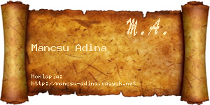 Mancsu Adina névjegykártya